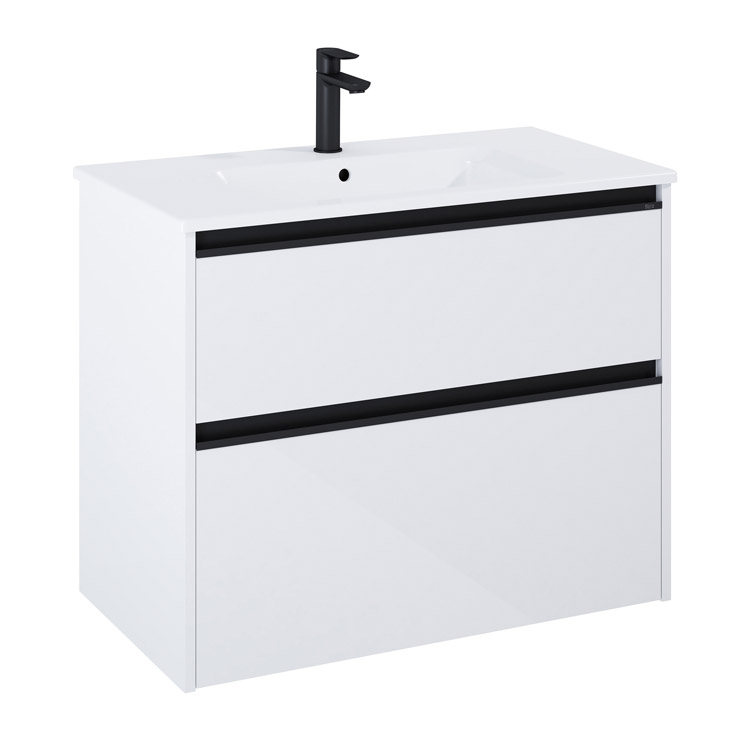 Roca Gap Pro Zestaw łazienkowy Unik szafka z umywalką slim 80 cm biały połysk (A852051806)